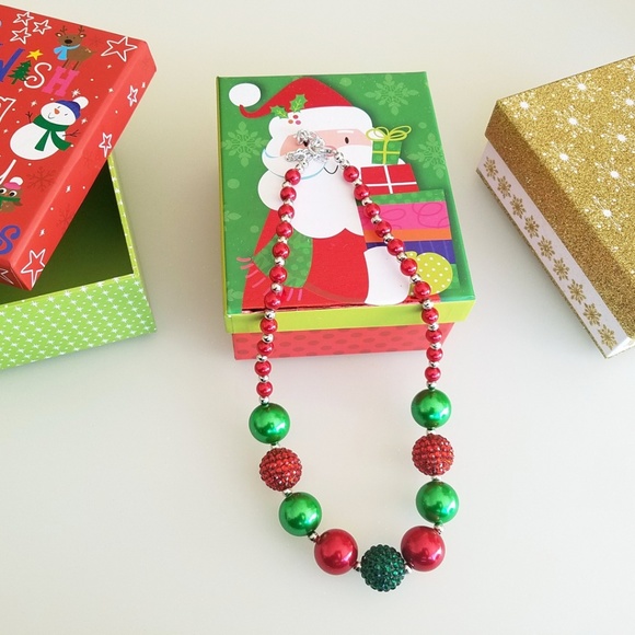 Girls Christmas Chunky Bubblegum Necklace - Picture 2 of 4